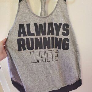 Victoria's Secret Pink Tank Top "Always Running Late"